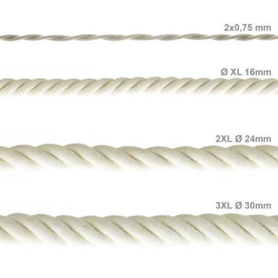 Rope Cable XL, 2XL, 3XL. Raw Cotton.