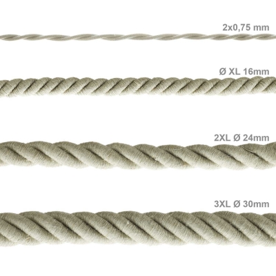 Rope Cable XL, 2XL, 3XL. Natural Linen.