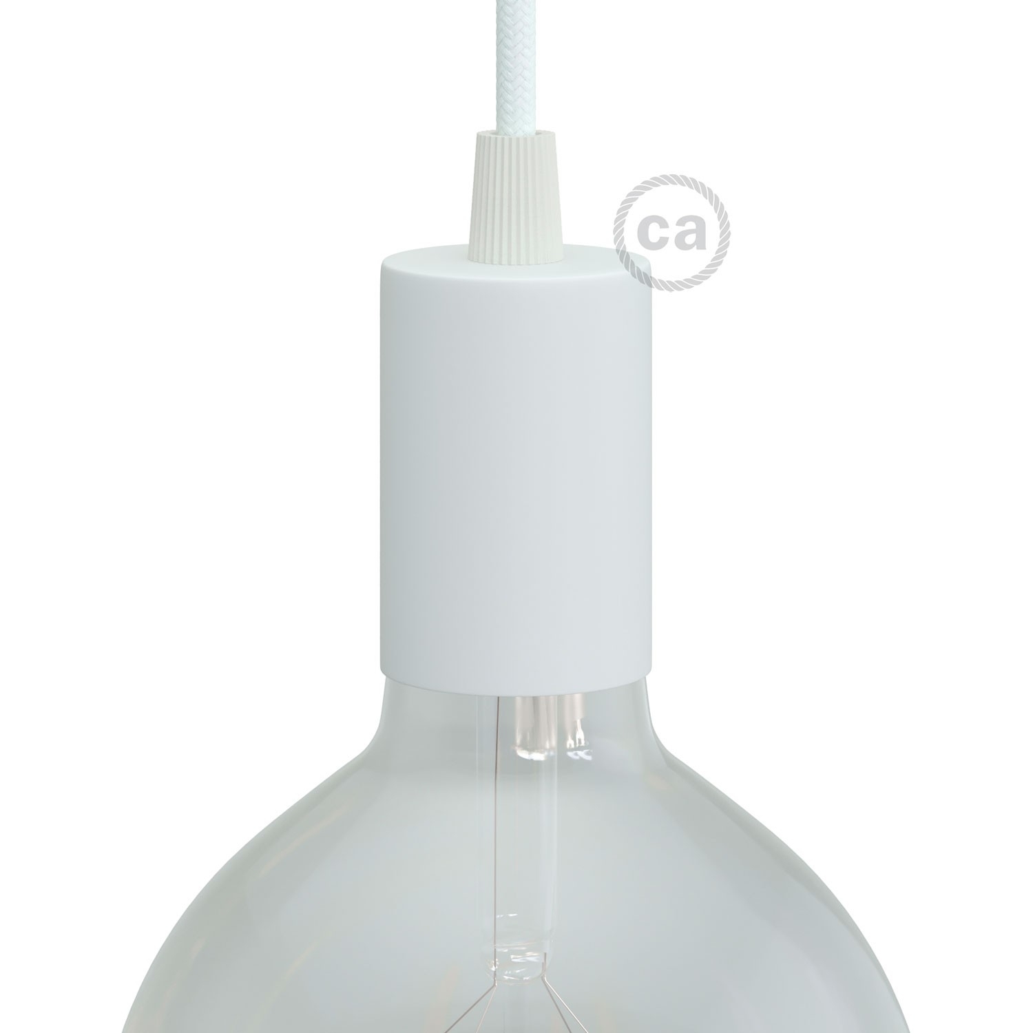 Pendant Light Metal: Cylindrical White