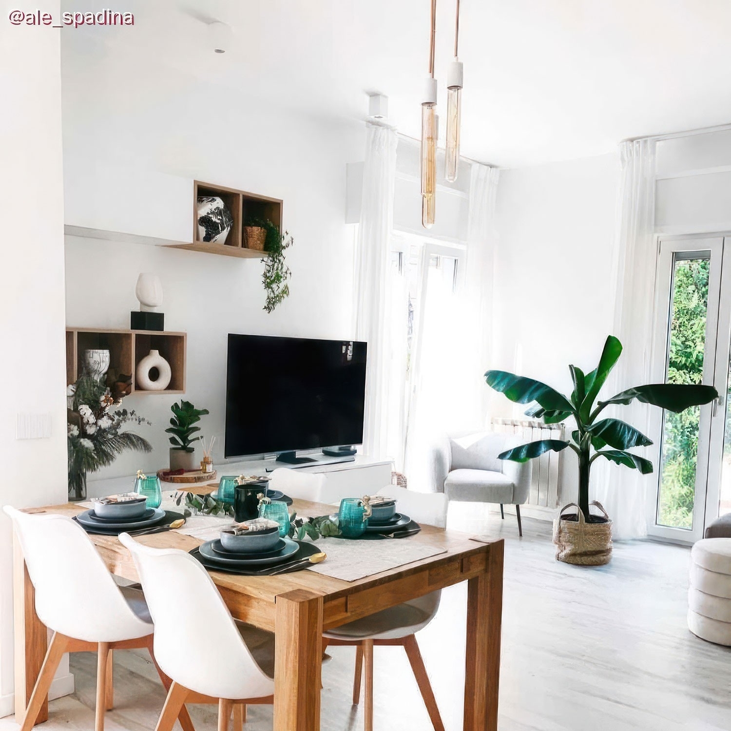 Pendant Light Metal: Cylindrical White