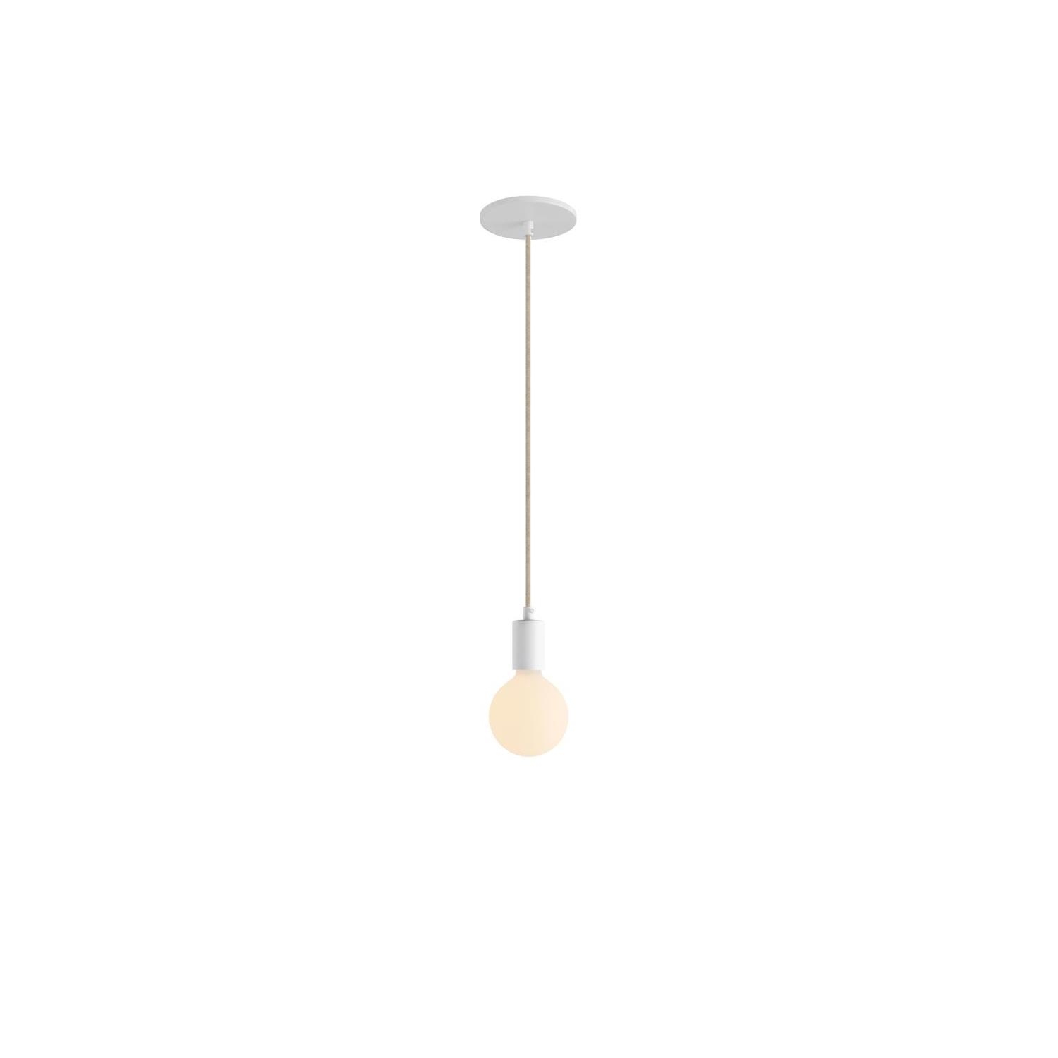 Pendant Light Metal: Cylindrical White