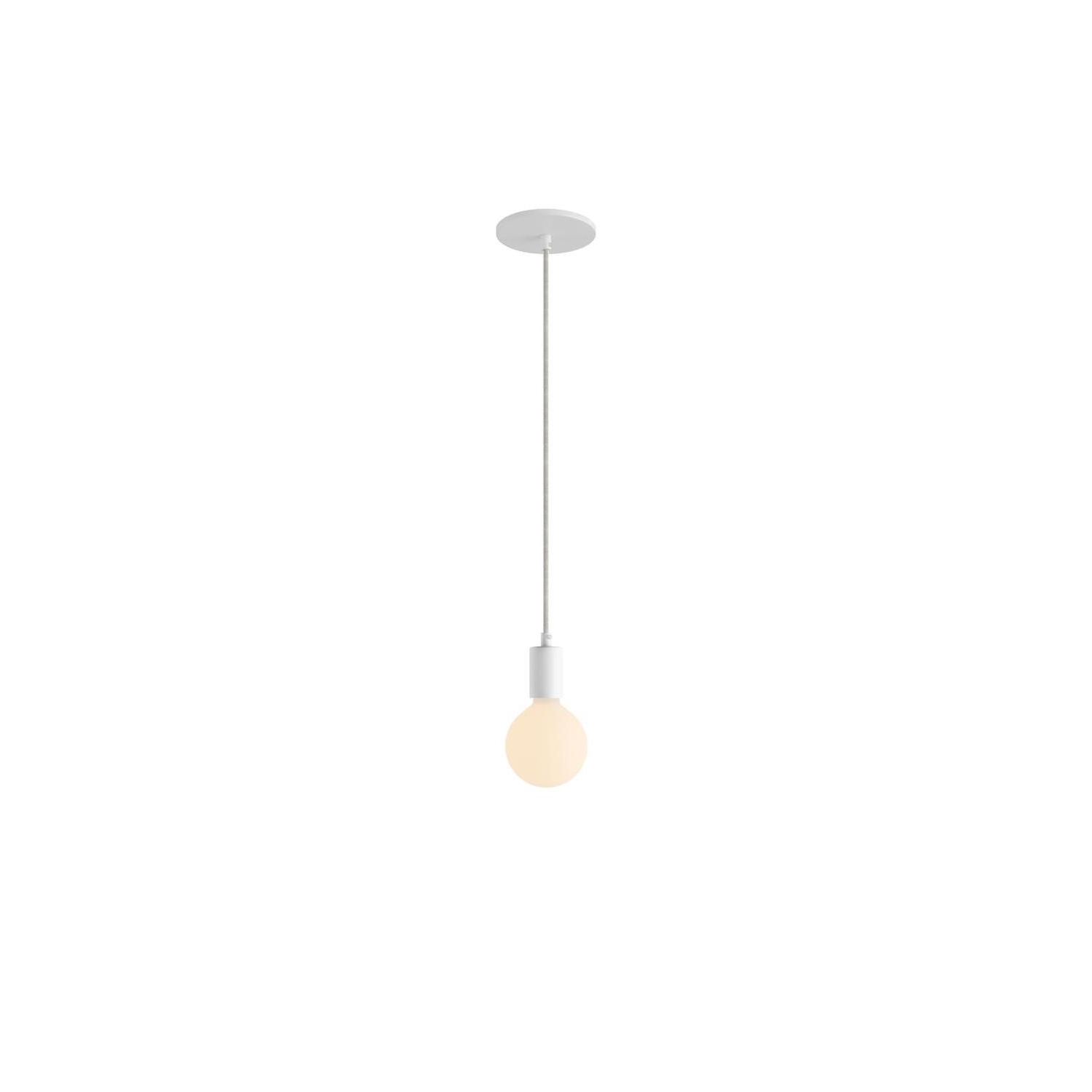 Pendant Light Metal: Cylindrical White