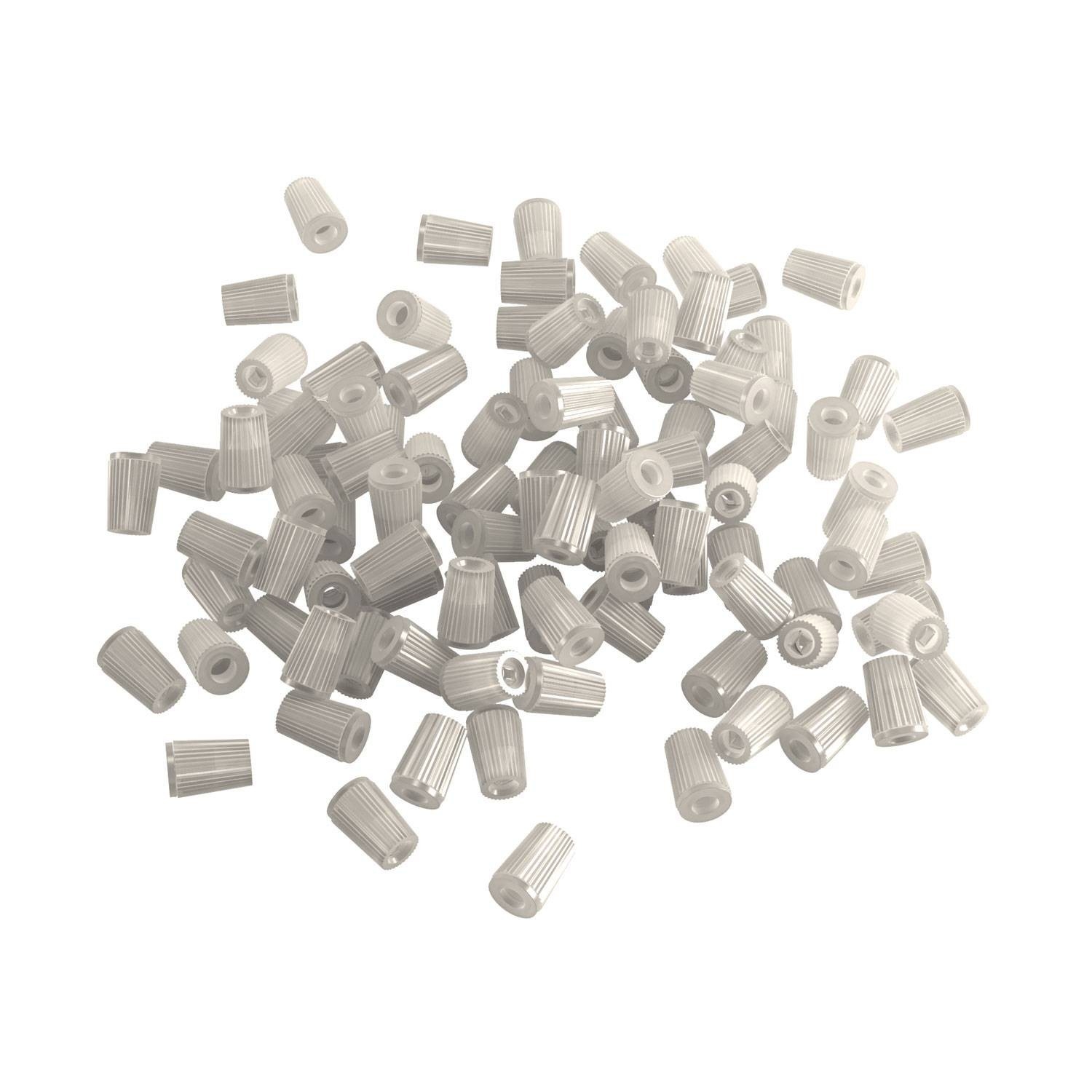 Transparent plastic cable clamps