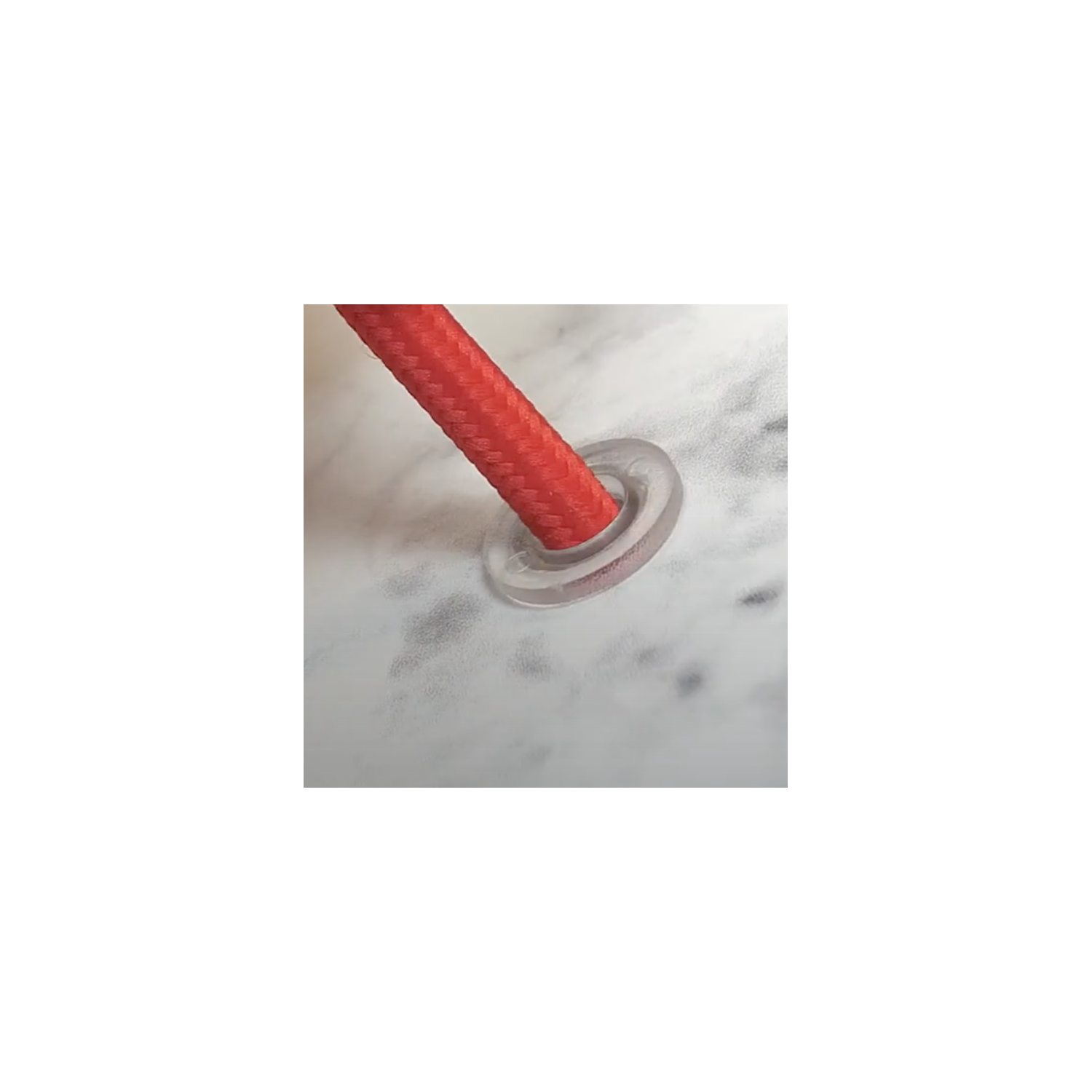 Transparent plastic cable clamps