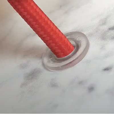 Transparent plastic cable clamps