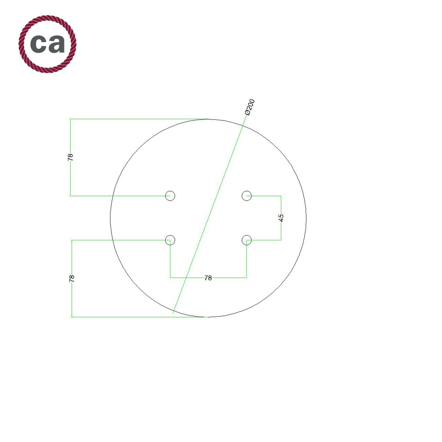 400 mm diameter round un-drilled Panel for Rose-One System