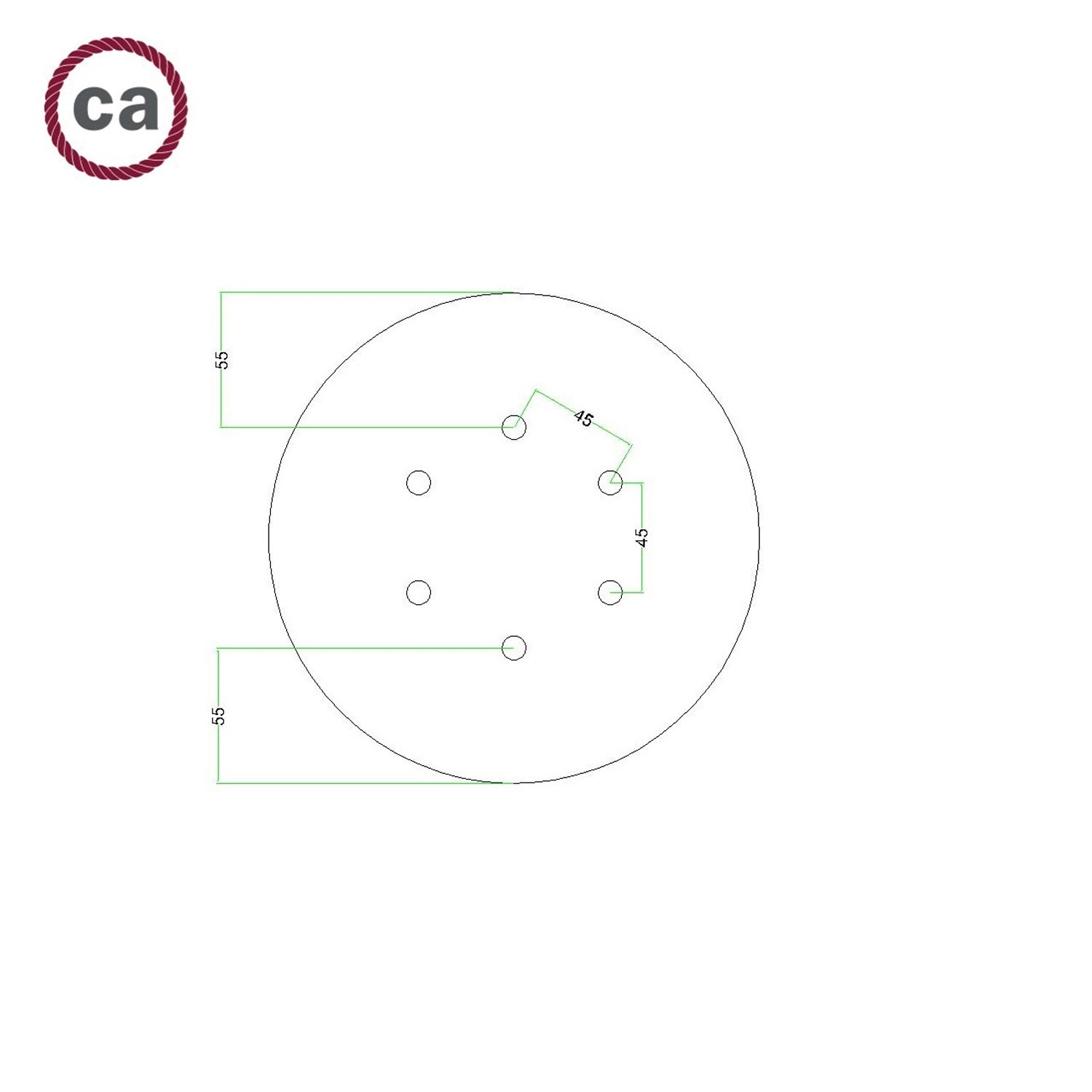 400 mm diameter round un-drilled Panel for Rose-One System