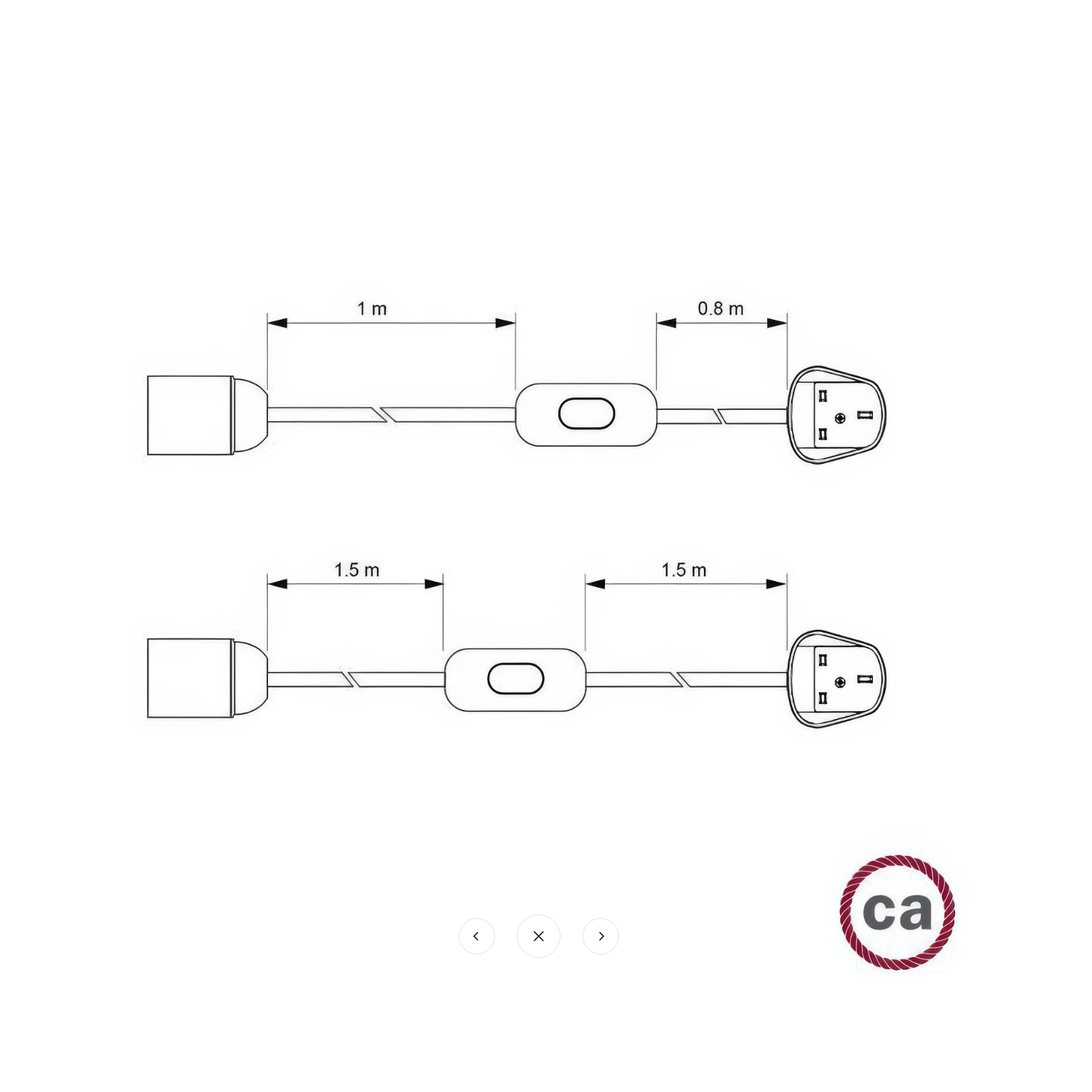 Plug-In Light for Shade with Switch: Black