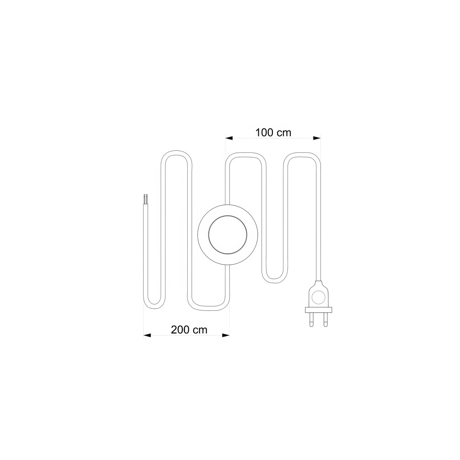 Standing Floor Lamp Wiring 3core- Black