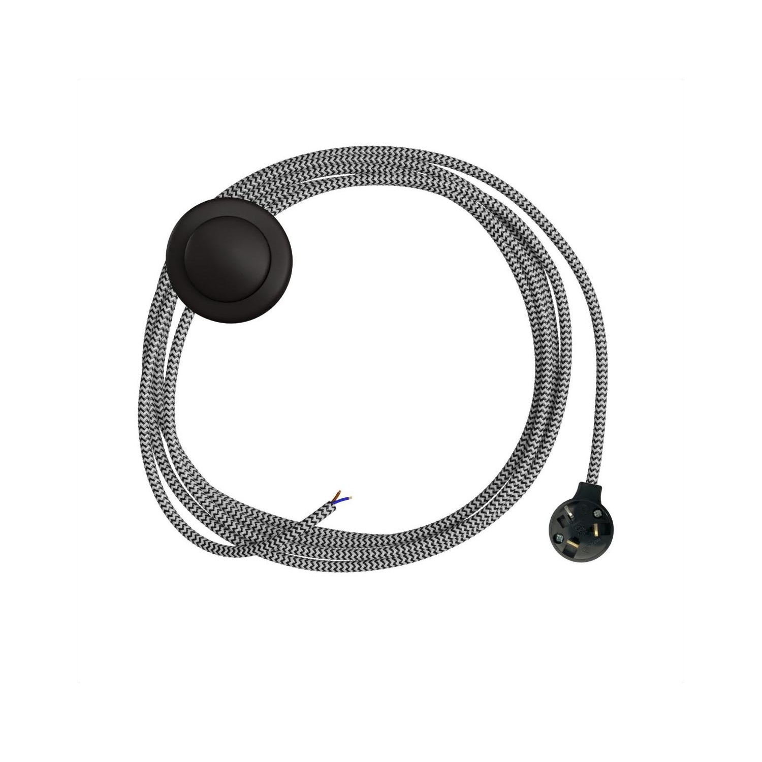 Standing Floor Lamp Wiring 3core- Black