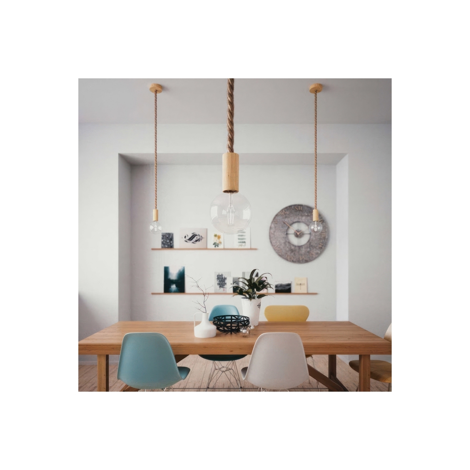 Wooden Pendant: 2XL 24mm Rope Cable