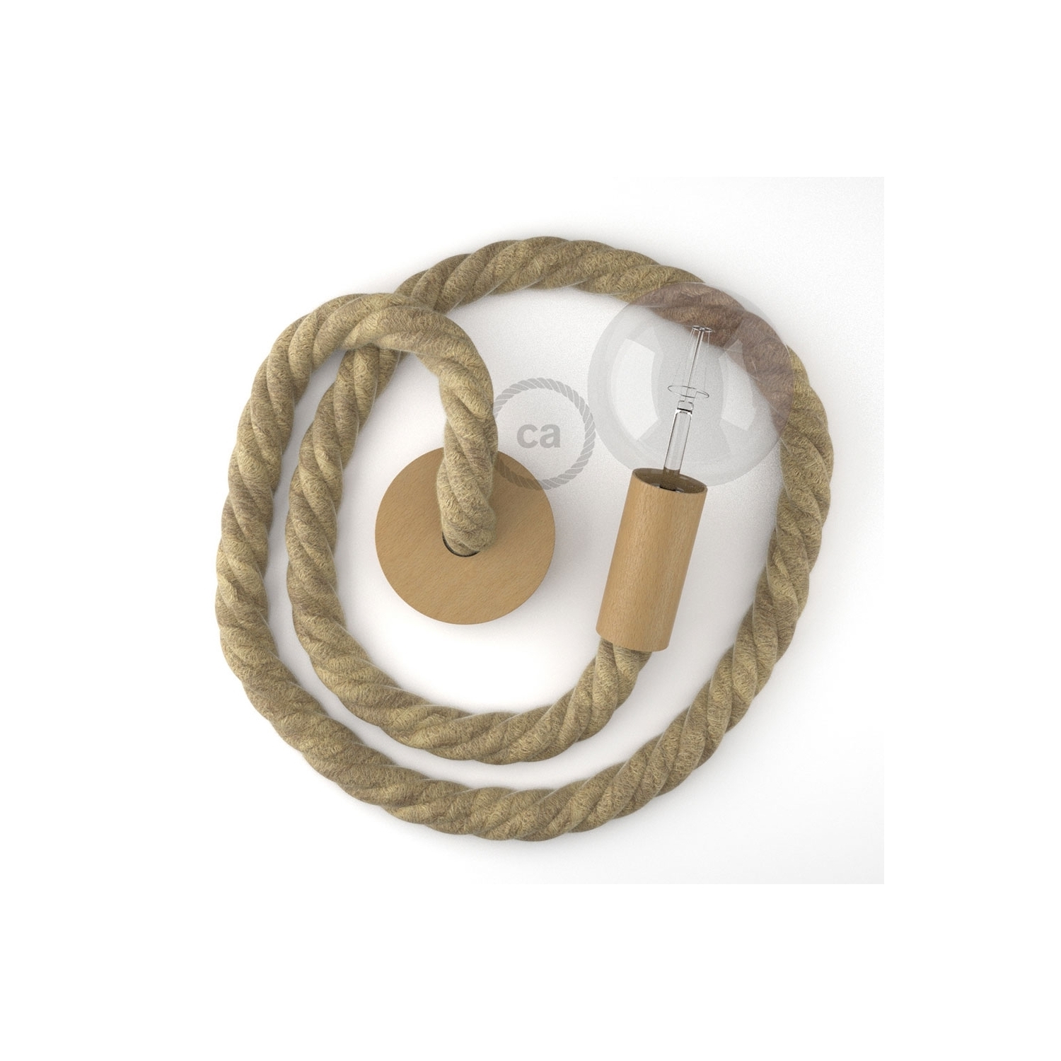 Wooden Pendant: 3XL 30mm Rope Cable