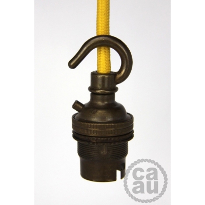 Lampholder Small Brass with Hook