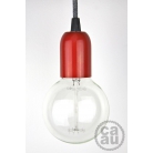 Pendant: Red with Grey Linen Cable